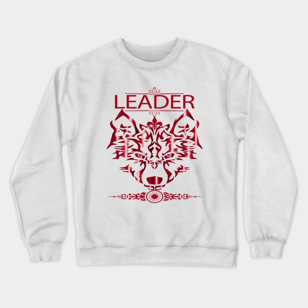 Leader Wolf Crewneck Sweatshirt by yousaf_saddiqi